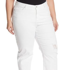 NYDJ JENNA DISTRESSED JEANS sz 24W NWT WHITE
